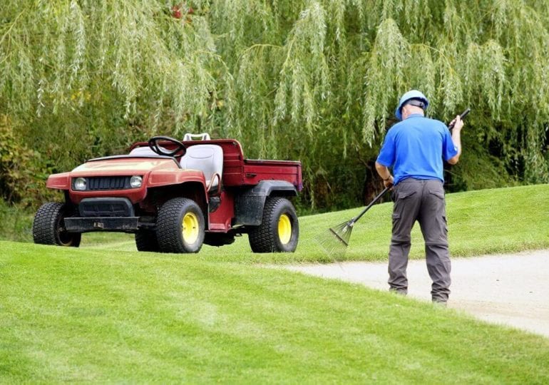 Wie wird der Rasen der Grüns gepflegt?