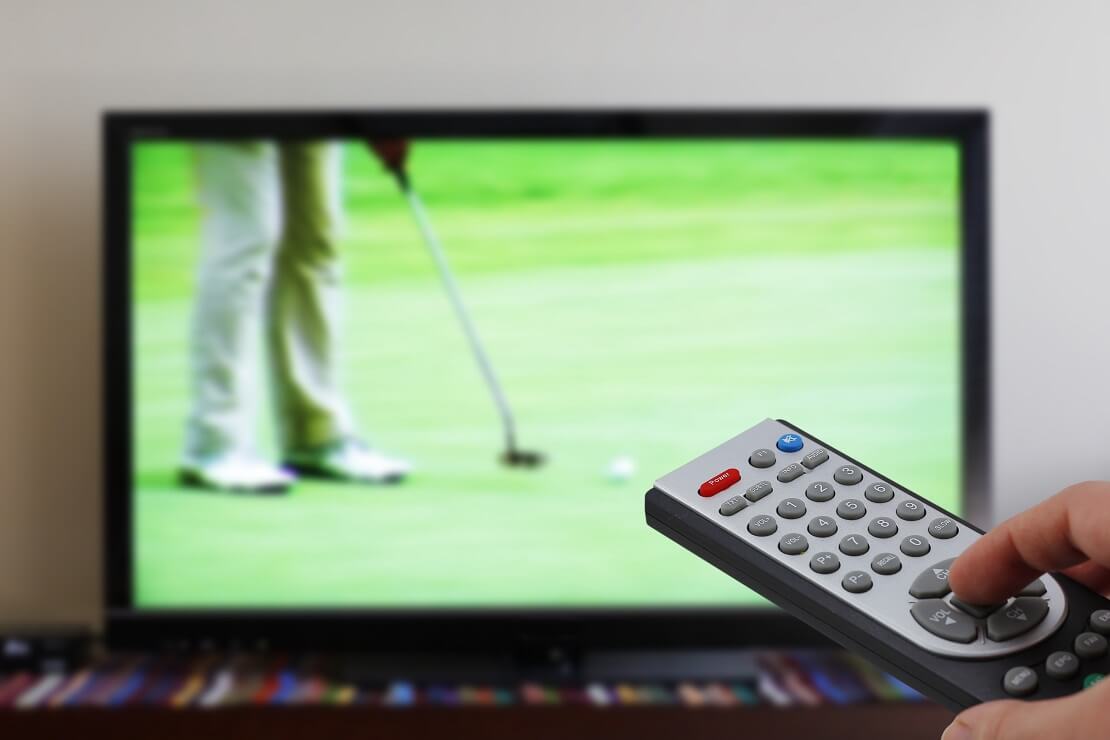Fernbedinung schaltet auf Golf im Fernsehen