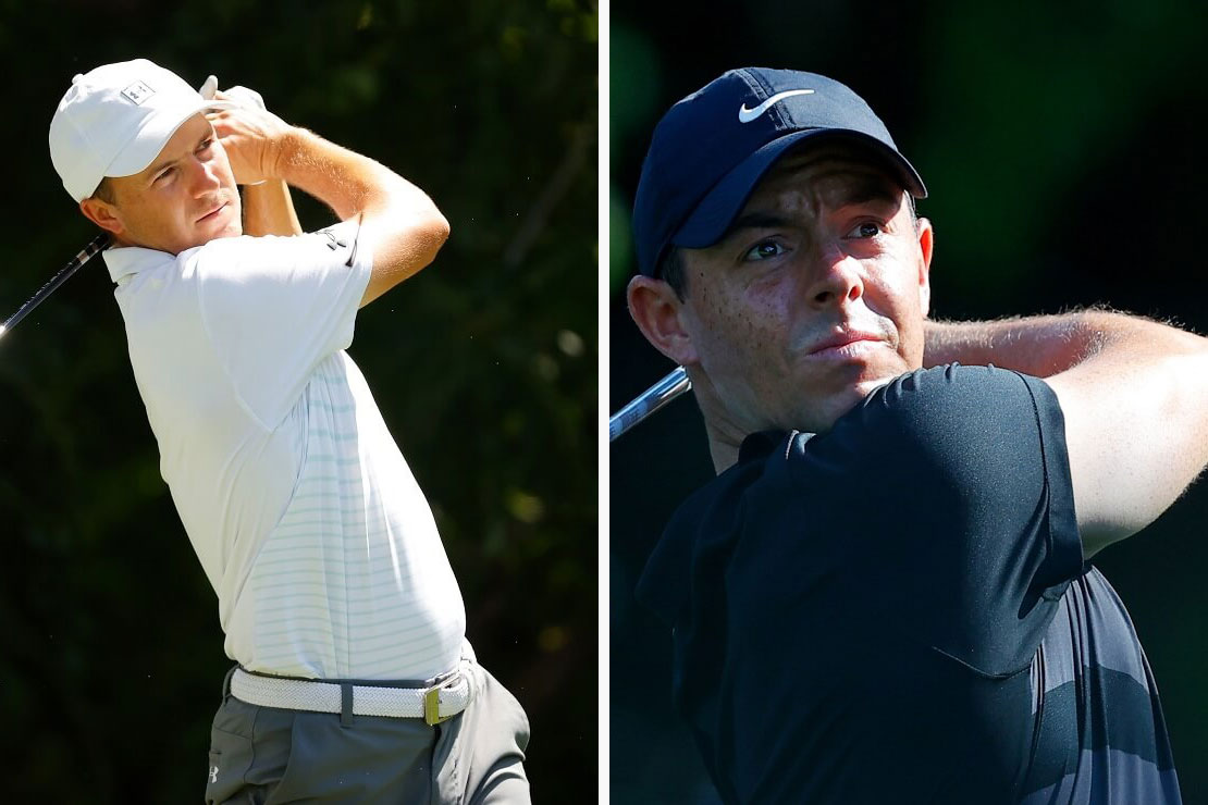 Jordan Spieth und Rory McIlroy nach ihrem Abschlag