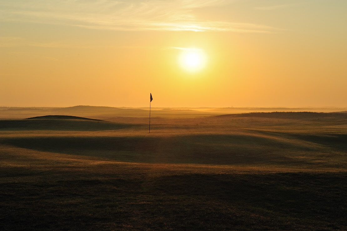 Royal St Georges Golf Course bei Sonnenuntergang