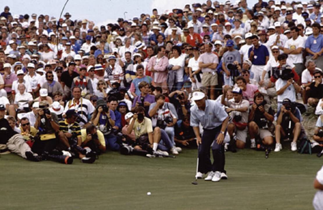 Bernhard Langers Putt beim Ryder Cup 1991