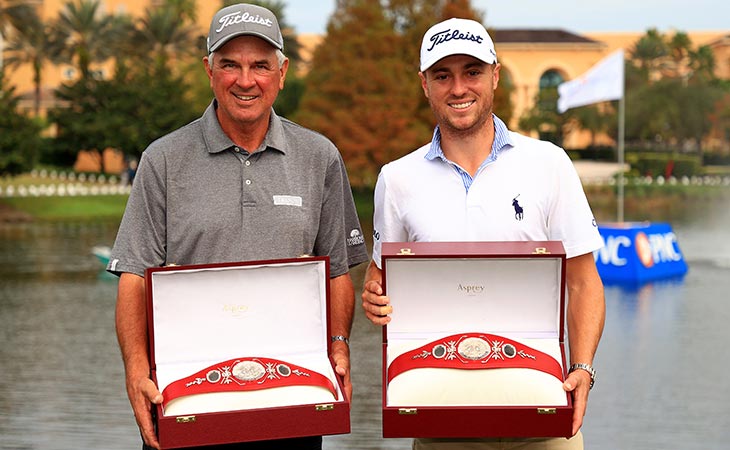 Justin und Mike Thomas mit den Trophäen der PNC Championship