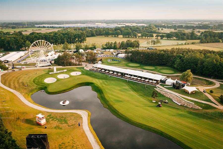 Porsche European Open aus der Vogel perspektive.