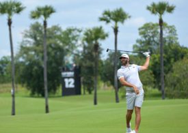 Dustin Johnson Abschlag in Bangkok