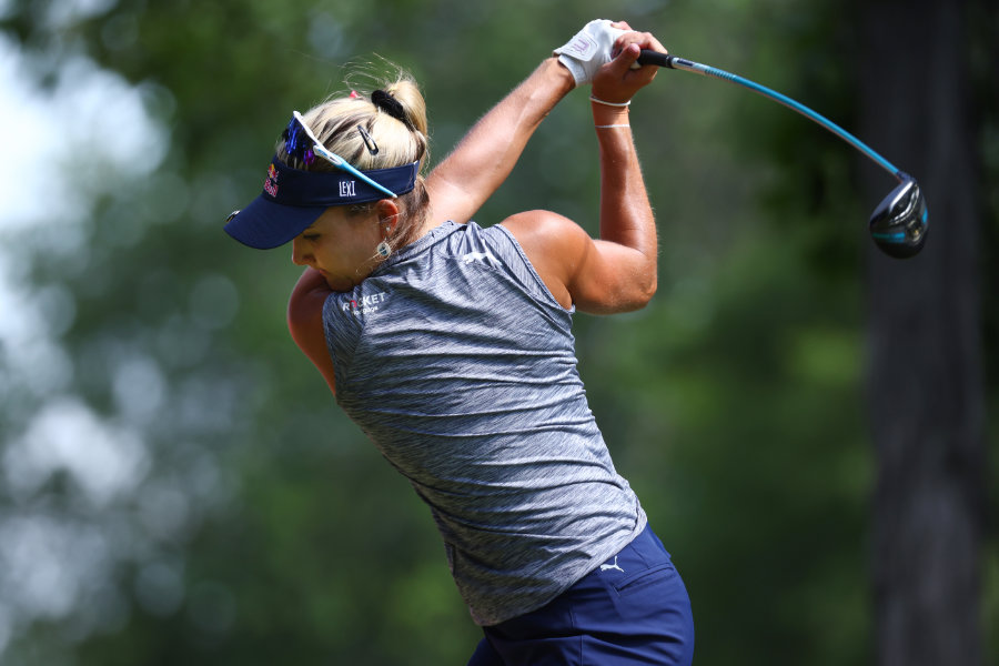 Golferin Lexi Thompson beim Ausholen