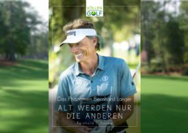 Das Buchcover der Bernhard-Langer-Biographie vor einem verschwommenen Hintergrund