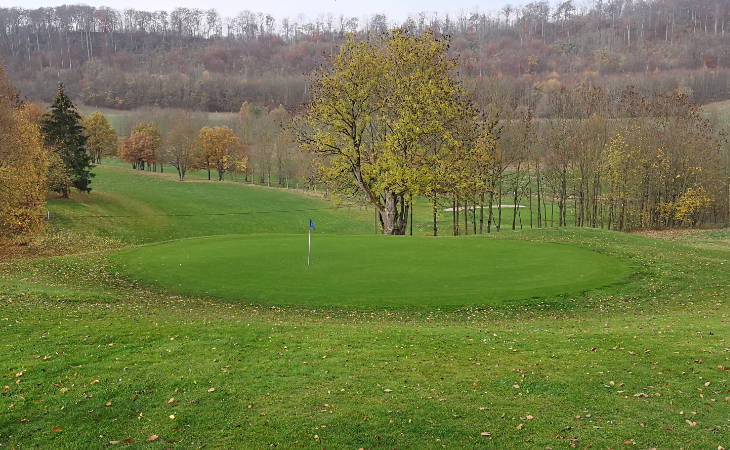 Ein Puttinggrün auf einem Golfplatz