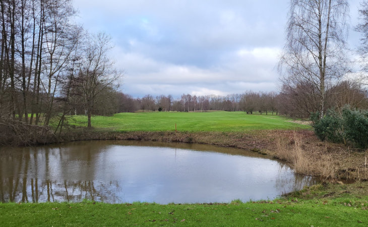 Ein Teich auf einem Golfplatz