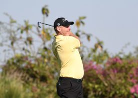 Der Golfer Stephen Gallacher schwingt seinen Golfschläger