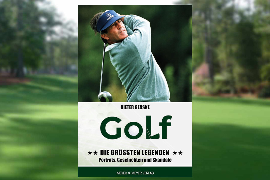 Ein Buchcover zeigt einen Golfer beim Abschlag