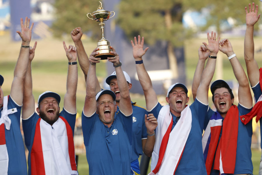 Team Europa feiert mit dem Ryder Cup