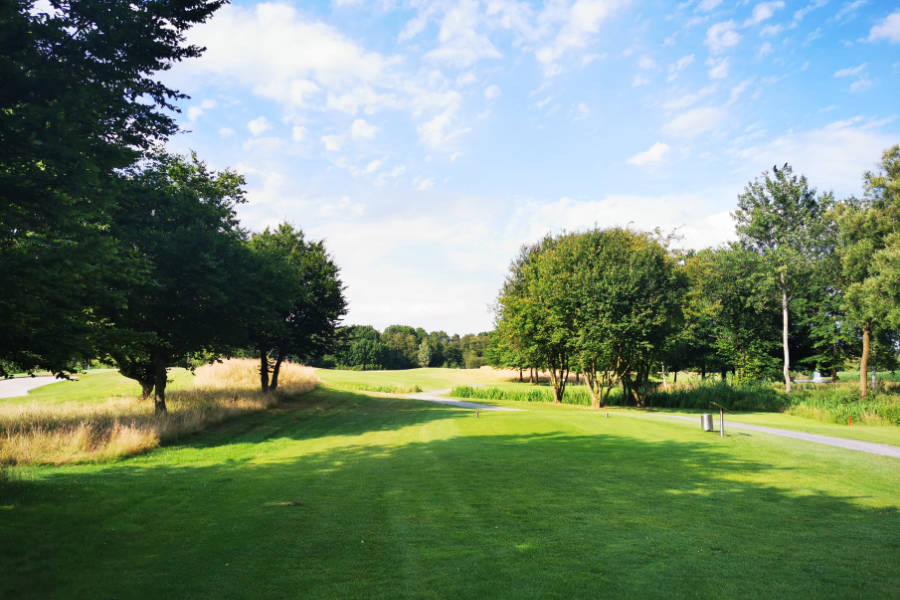 Ein Fairway auf einem Golfplatz