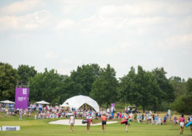 Die 18. Bahn des Golf- und Country Clubs Seddiner See beim Amundi German Masters