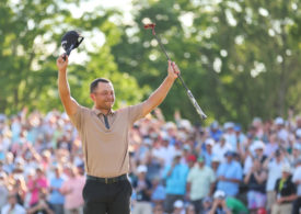 Xander Schauffele bejubelt den Sieg bei der PGA Championship 2024